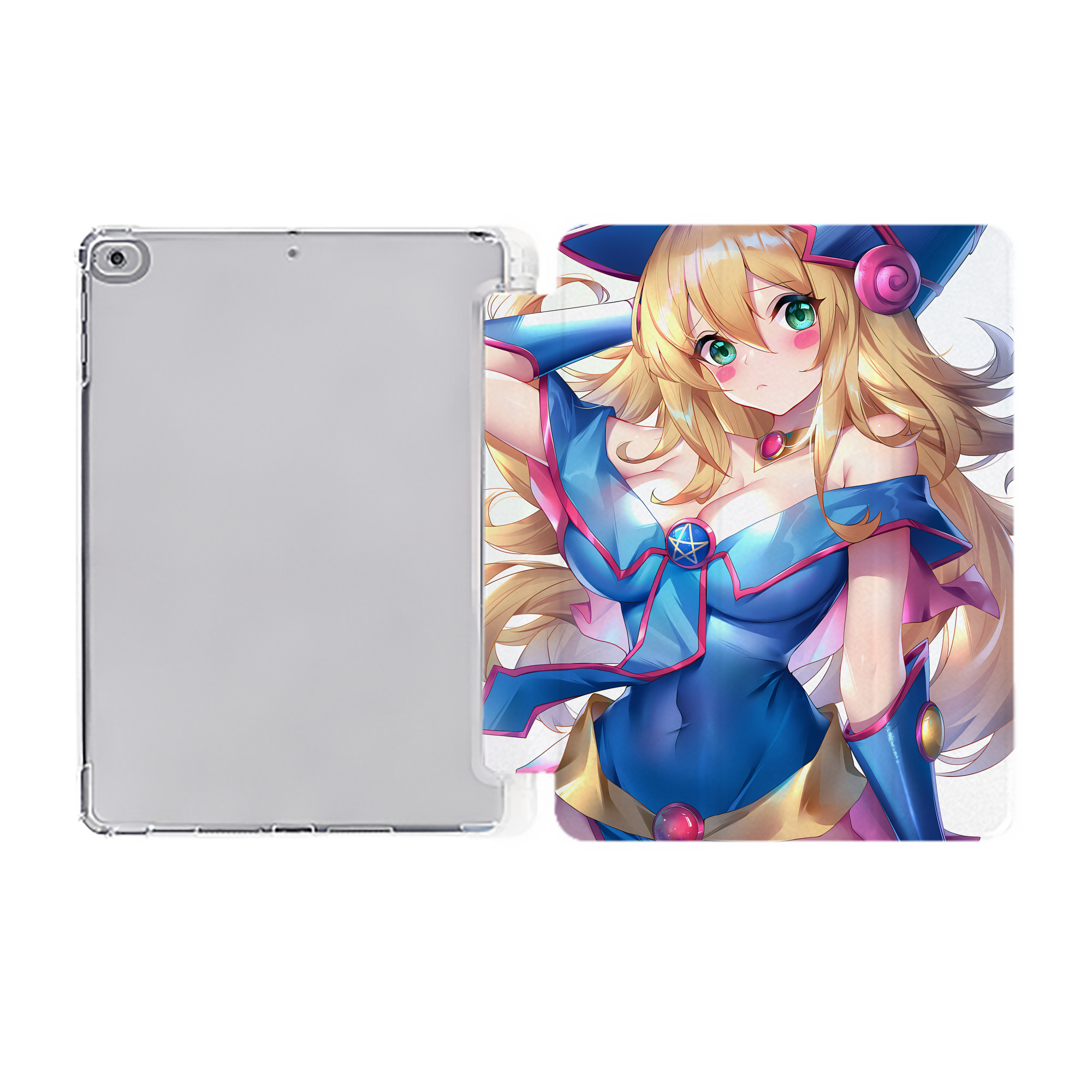 （画像用） 遊☆戯☆王 Yu-Gi-Oh! IPad ケース ペン収納付き 三つ折りスタンド PUレザー×シリコン 対応機種9.5/10.5/10.9インチ